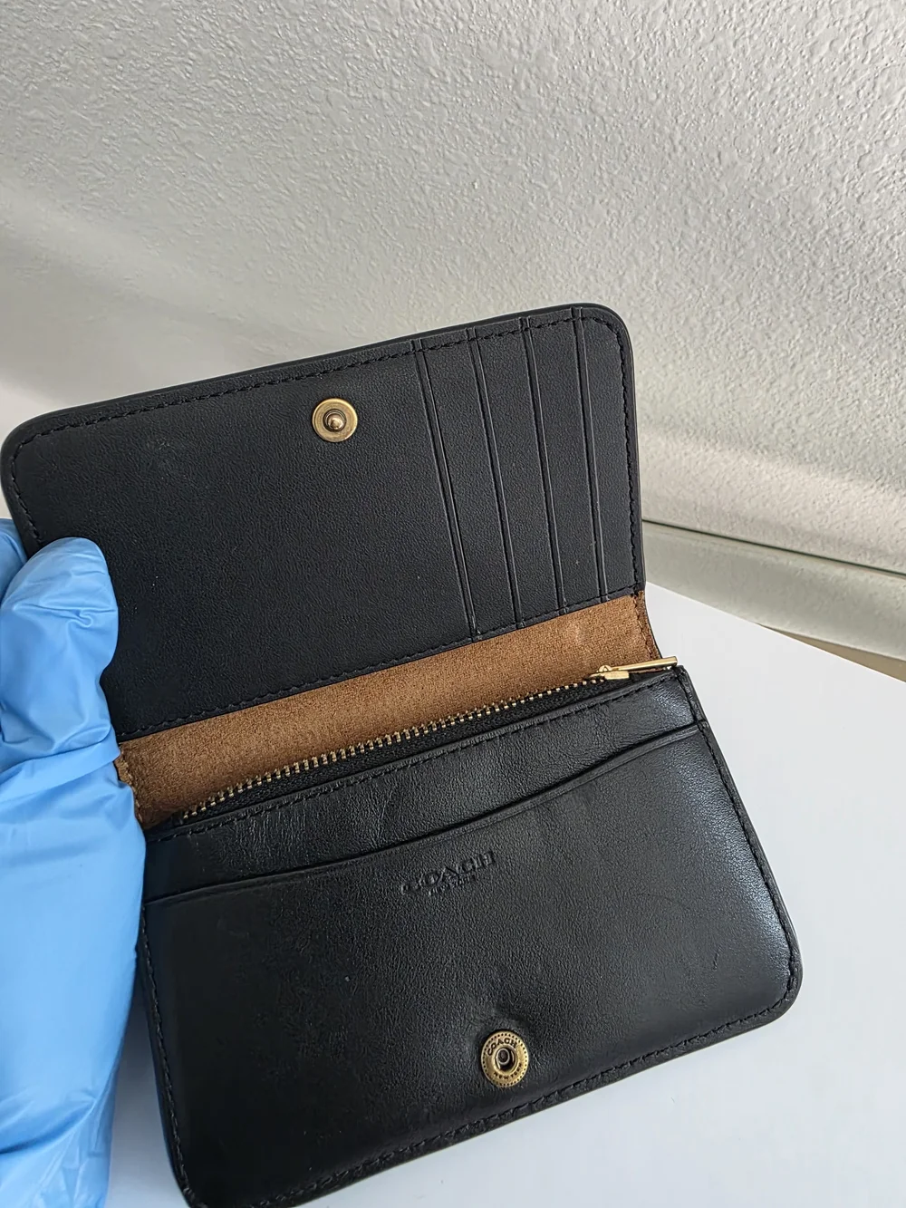 Coach black leather
